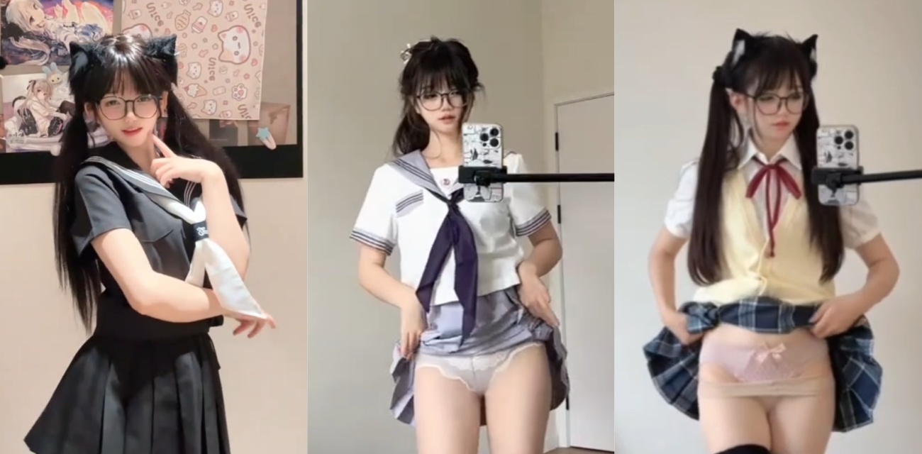 抖音高颜值网红 芙仔很宅 不雅私拍曝光 清纯萝莉跳舞掀裙露底裤脱丝袜 双腿大开私部对镜超反差 - 18J.TV